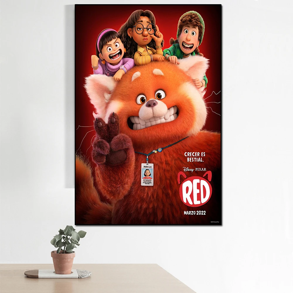 Новинка постер из мультфильма поворачивающийся Красный Аниме Pixar животные