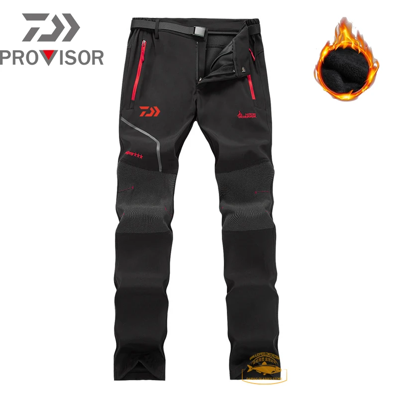 

Daiwa Winter Outdoor Men's Keep Warm Fishing Pants Mountaineering Pants Waterproof Softshell Fleece Fishing Cycling Pants