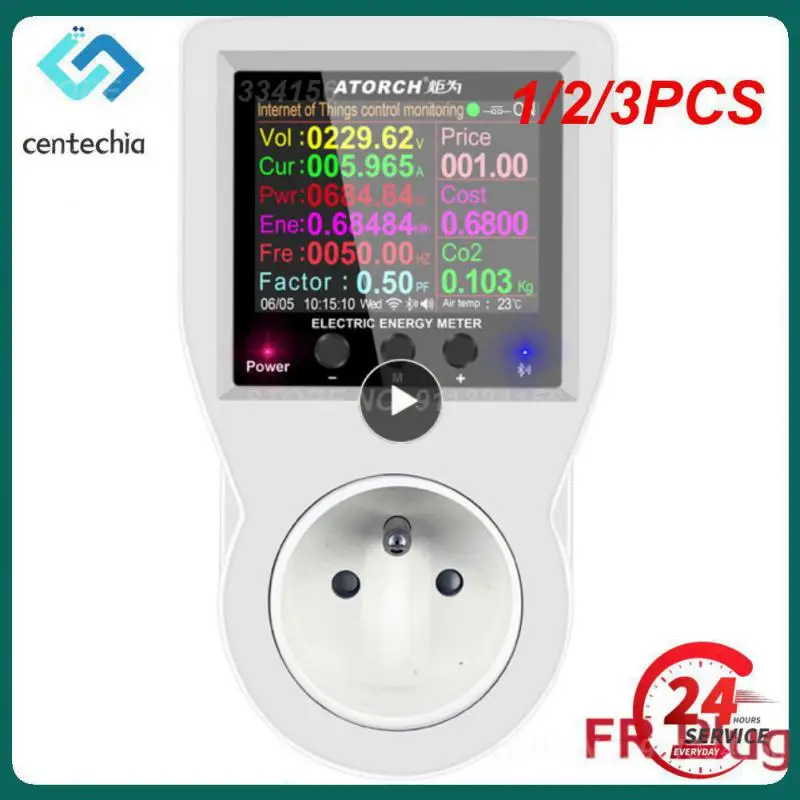 

1/2/3PCS Tuya WIFI Smart Socket Digital Wattmeter 220V AC Power Meter Electricity consumption EU Plug Power Kilowatt Wattage
