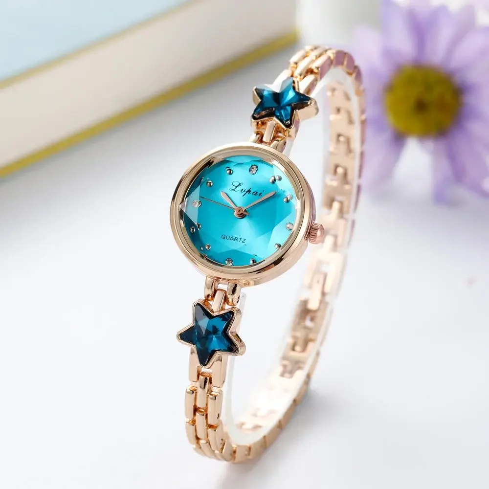 Brand Luxury Bracelet Watches Set For Women Fashion Rhinestone Star Bracelet Watch Ladies Dress Watches New Zegarek Damski