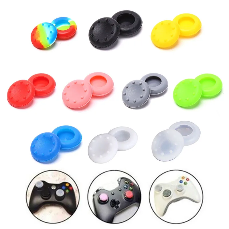 

2PCS Thumb Stick Grips Caps For PS4 Pro Slim Silicone Analog Thumbstick Grips Cover For Xbox PS3 PS4 Accessories