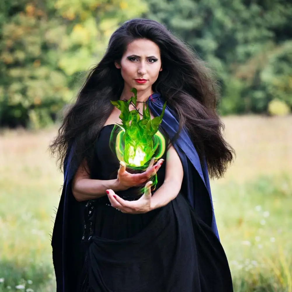 Реалистичный огненный шар реквизит Хэллоуин плавучий искусственное пламя лампа