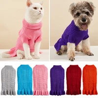 small dog cat sweater pet knitted sweater dress pet puppy jumper hoodie winter warm clothes apparel cute classic solid color