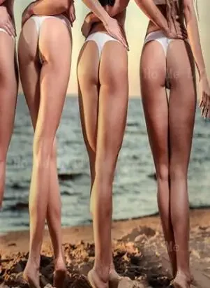 Пляжное сексуальное бикини персикового цвета с ягодицами большая круглая