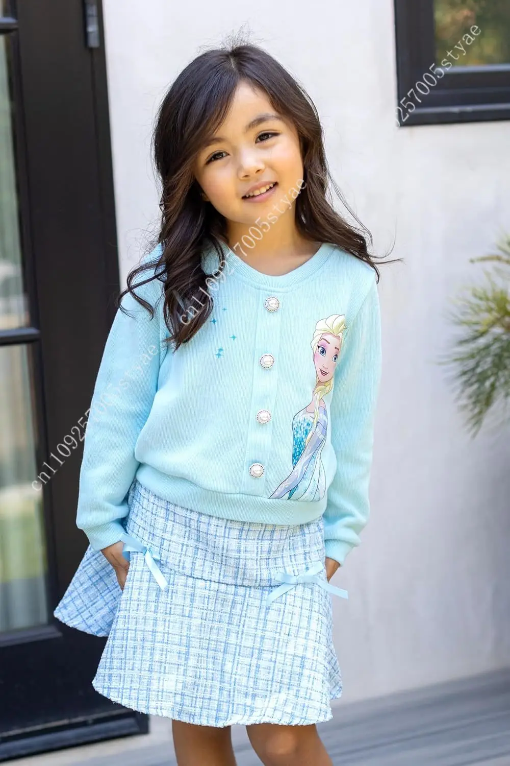 Комплект из 2 предметов для девочек Disney Frozen: повседневное платье, юбка принцессы, твидовая юбка, топ, свитер-юбка для вечеринок и дней рождения, детский наряд для бала (art.: 3920d4e6ded3f) - 3920d4e6ded3f