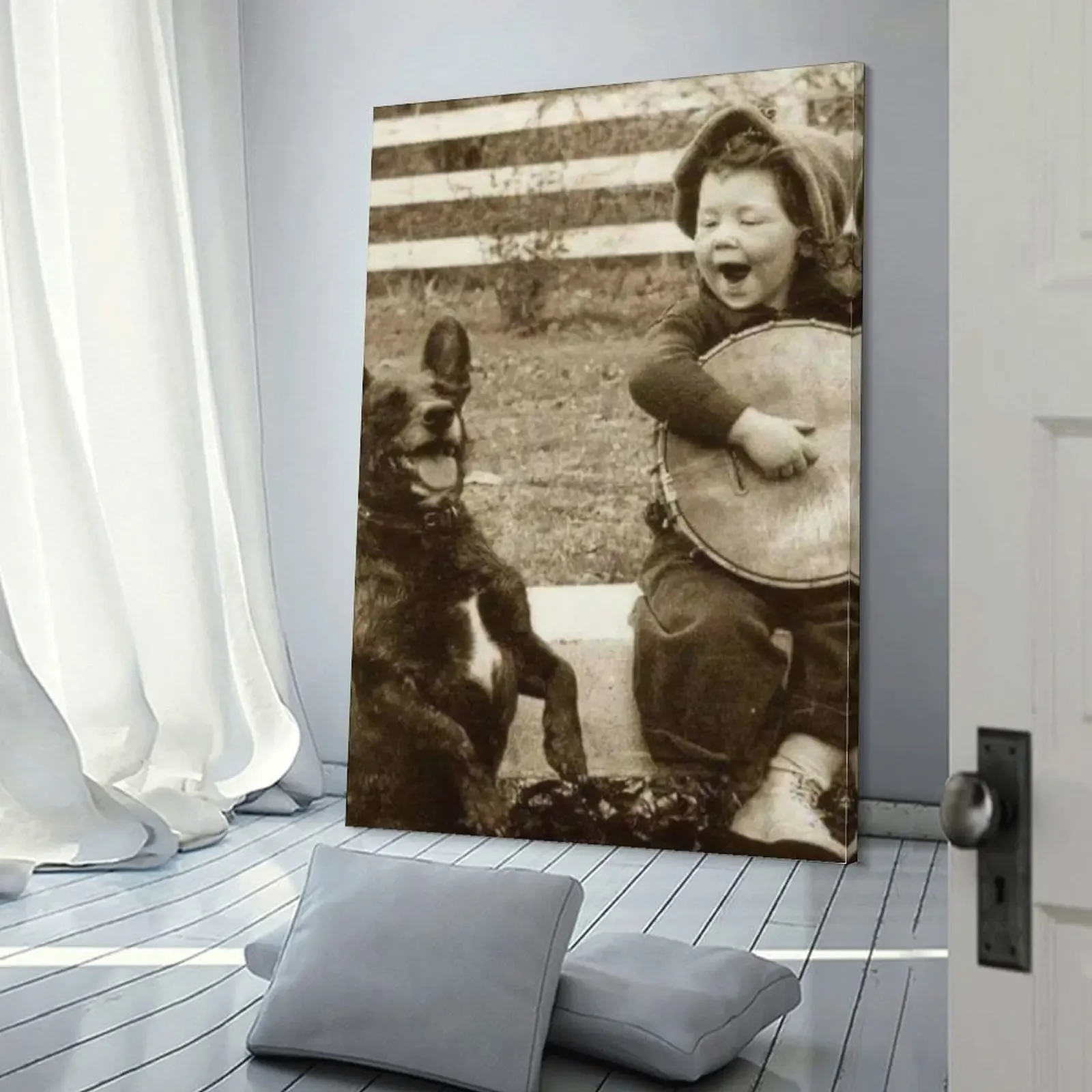 Картина &quotМальчик играет в банджо для его собаки&quot