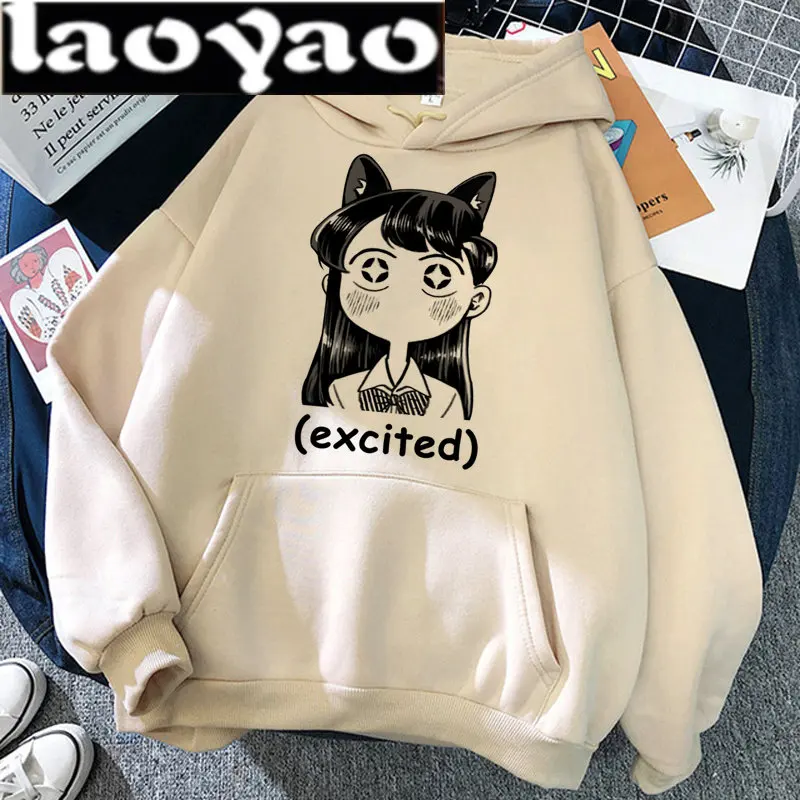 

Японские толстовки с рисунком из аниме «Коми не могу общаться», мужские милые Мультяшные толстовки с рисунком, женские и мужские топы, свитшоты для мужчин