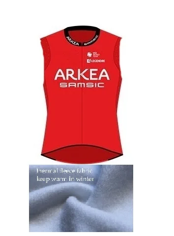 

WINTER FLEECE THERMAL 2023 ARKEA SAMSIC TEAM Sleeveless Cycling Vest Mtb Clothing Bicycle Maillot Ciclismo Bike Clothes