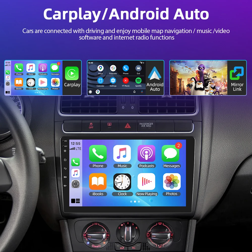 Автомагнитола Podofo 2 Din Android для Suzuki Super Vitra 2005 GPS-навигация Carplay 4G Wi-Fi стерео