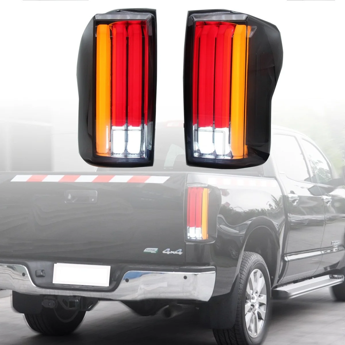 Фото Комплект задних фонарей для Toyota Tundra 2007-2008-2009-2013 годов выпуска: фонари заднего хода, стоп-сигналы, габаритные огни, указатели поворота, задние фонари. №2