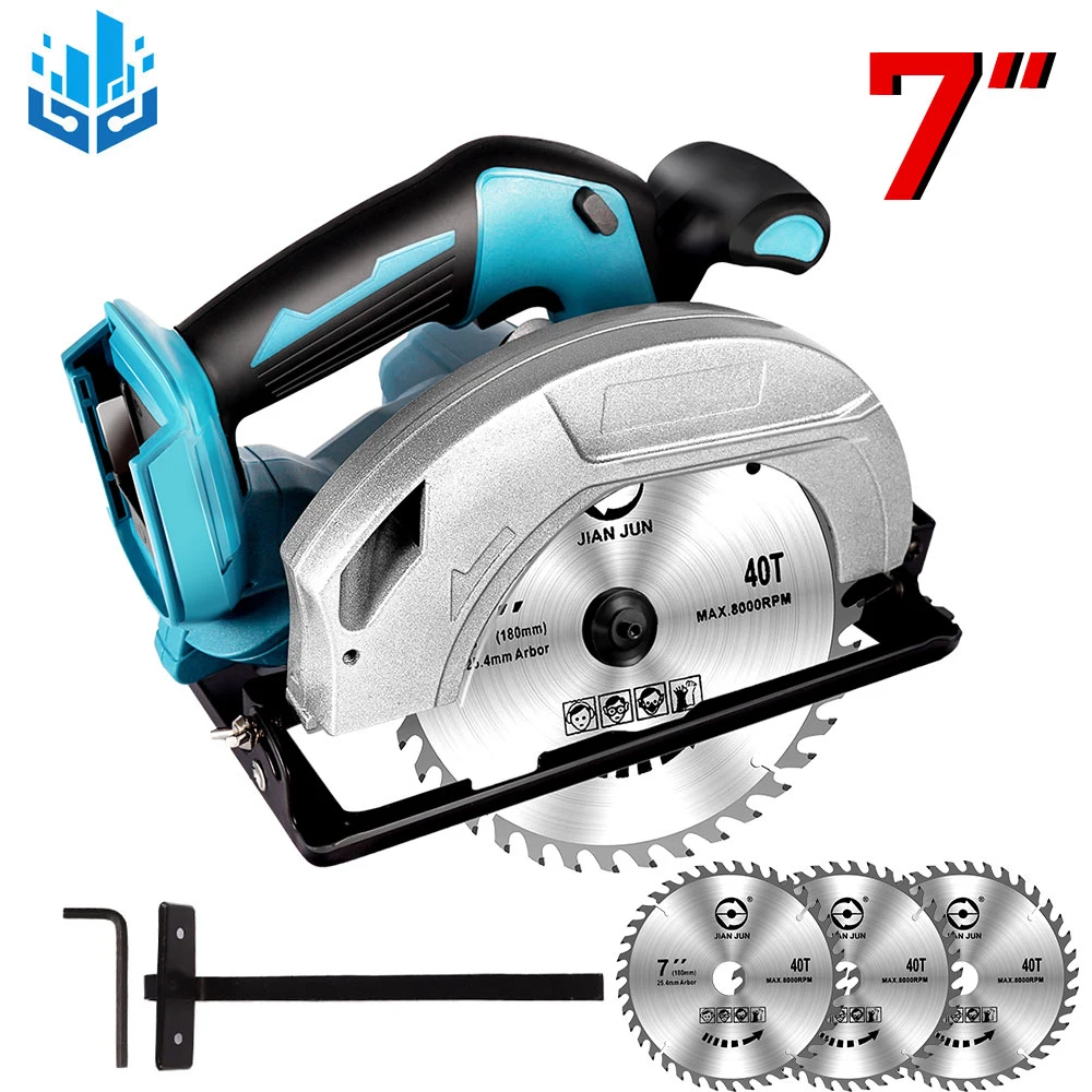 7 Inch Brushless Circular Saw 180mm 5000RPM 0-45° Multi-Angle Cutting for Makita 18V Battery Electric Saw Woodworking Power Tool