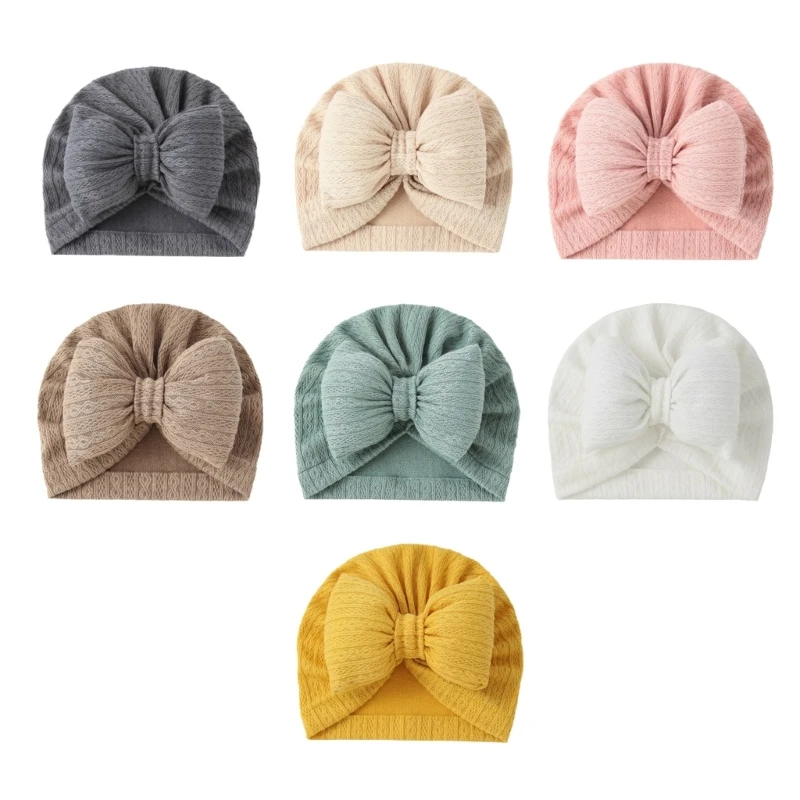 

Baby Winter Hat Indian Hat Breathable Girl Hat Solid Color Headdress Knitted Beanie Skin Friendly Newborns Turban Hat P31B