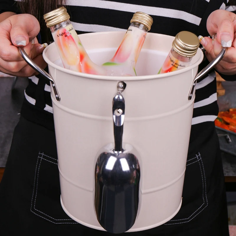 Ведро для льда в стиле диско большая емкость железные светоотражающие ведра