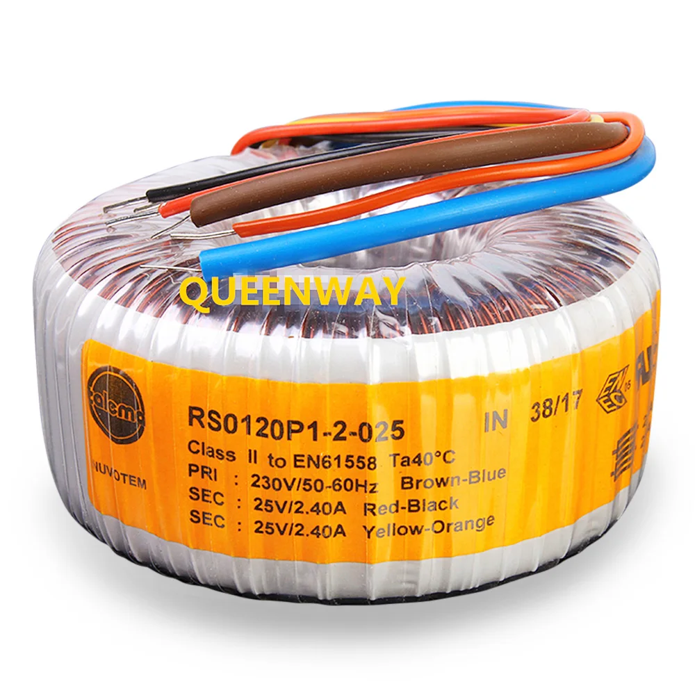 

Double 12V 15V 18V 25V 55V 120VA 120W RS Nvuotem Talema Toroidal Transformer Primary AC/Secondary AC