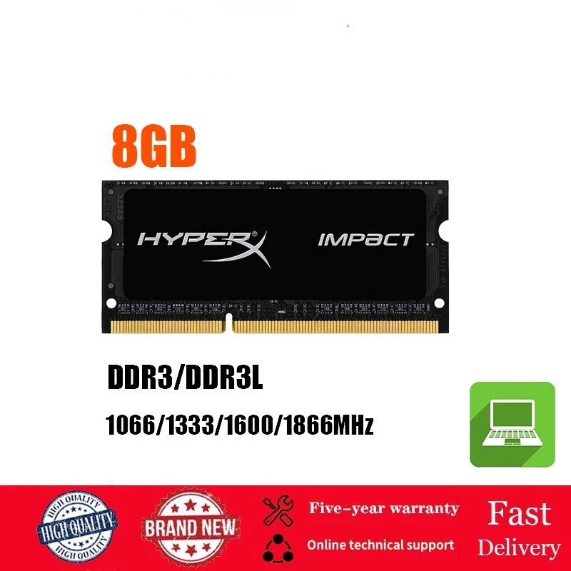 

Notebook Memory 8GB RAM DDR3/DDR3L SODIMM 1066/1333/1666/1866 MHz 204Pin 1.35V/1.5V RAM PC3-8500 10600 12800 14900 RAM Laptop