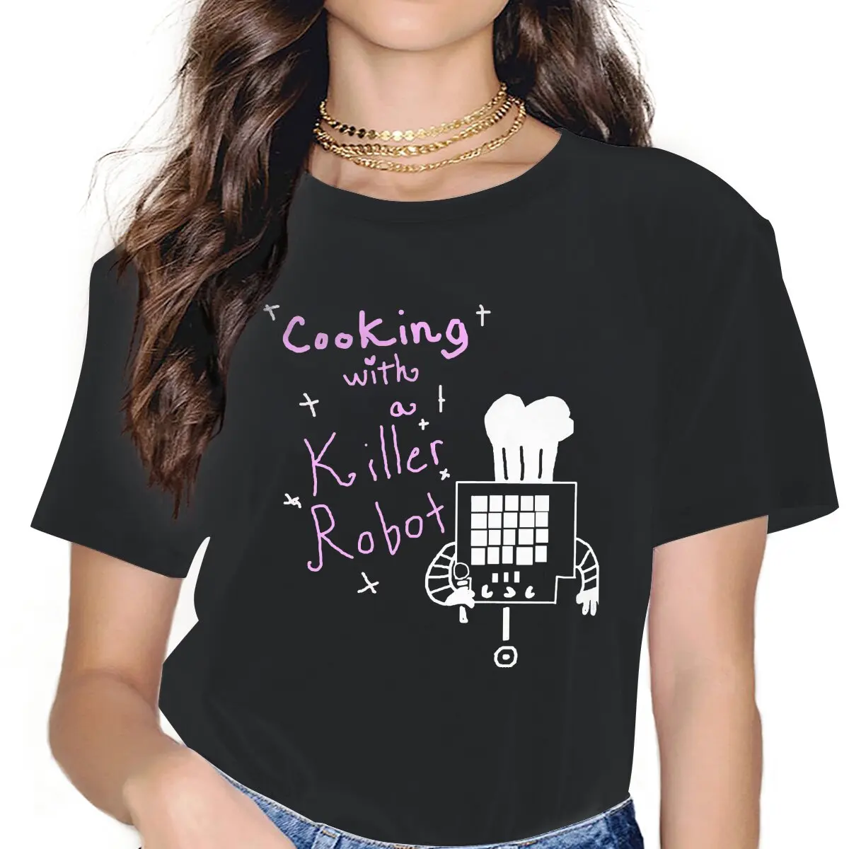 

Mettaton Women Clothing Undertale Graphic Female Tshirts Vintage Grunge Loose Tops Tee Kawaii Girls Streetwear