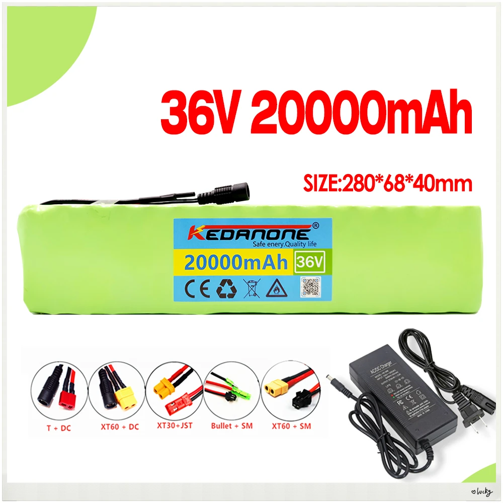 

36V 00Ah 18650 lithium battery pack 10S3P 20000mah 250W-500W Same port 42V Electric Scooter M365 ebike Power Battery with BMS