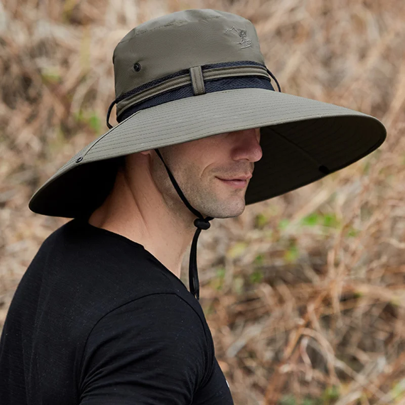 

Шляпа для защиты от солнца на лице, многофункциональная быстросохнущая Солнцезащитная шапка с широкими полями, с защитой от ветра, с кулиской, летняя