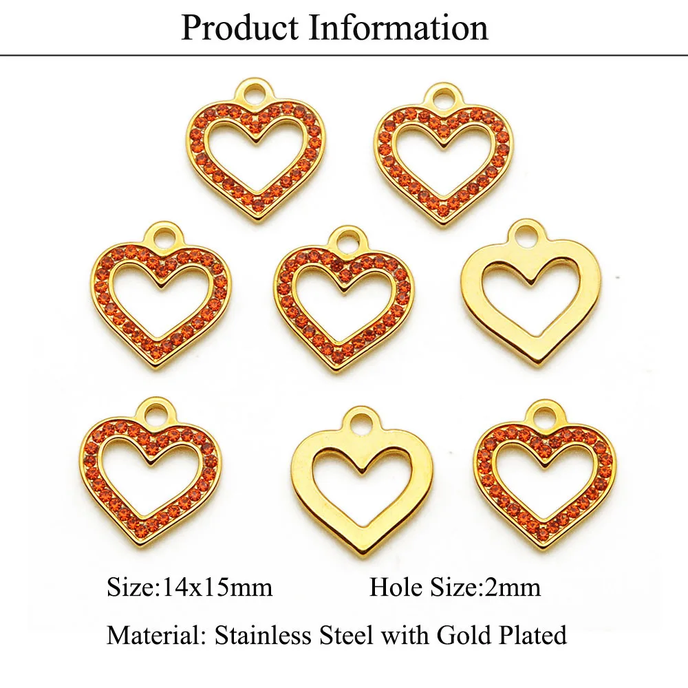 WT-SSP064 Новое титановое стальное бриллиантовое сердце с полым сердцем DIY ювелирные