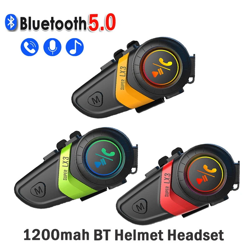 

Super LX3 гарнитура для мотоциклетного шлема Bluetooth 5,0 Наушники Беспроводные водонепроницаемые IPX6 гарнитура для мотоциклетных наушников
