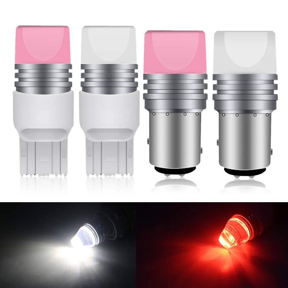 

1pcs 1157 BAY15D 7443 W21/5W Strobe Flashing LED Projector 3030 Bulbs For Car Tail Brake Lights Auto Driving lamp Red White