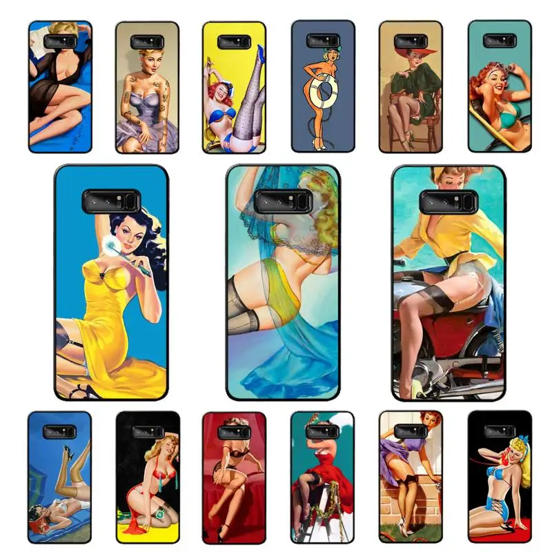 

MaiYaCa Sexy Pin up Girl Vintege Phone Case for Samsung Note 5 7 8 9 10 20 pro plus lite ultra A21 12 02