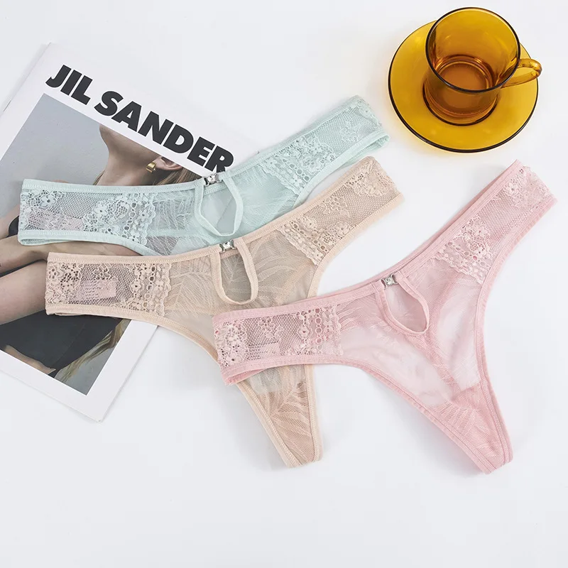 

Микро стринги, женское нижнее белье, сексуальное нижнее белье с низкой талией, прозрачные кружевные бесшовные трусики с Т-образной спиной ...