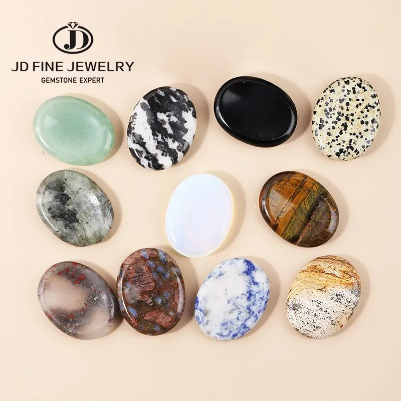 

JD 35*45*6mm Worry Stone Thumb Stone Natural Healing Crystals Therapy Reiki Treatment Spiritual Minerals Massage Palm Stone