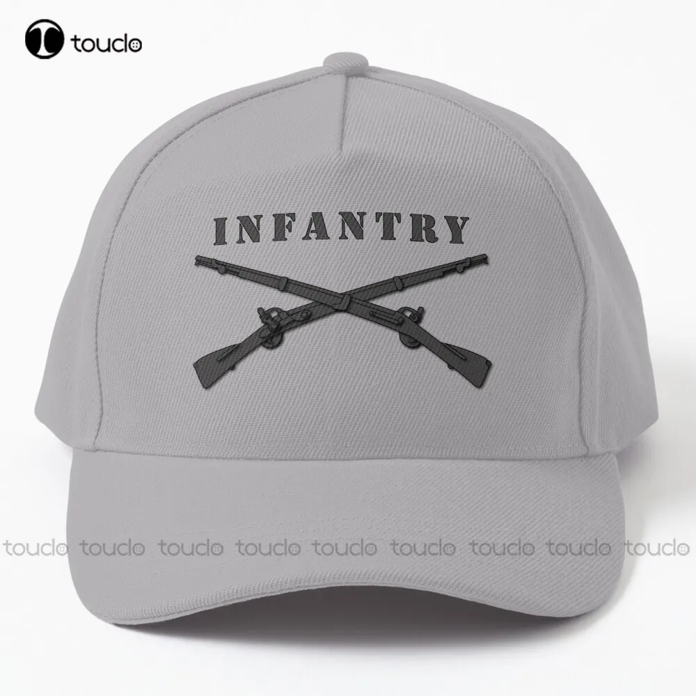 Army - Infantry Br - Crossed Rifles Blk W Txt Baseball Cap Beach Hats For Kids Street Skateboard Harajuku Outdoor Cotton Caps