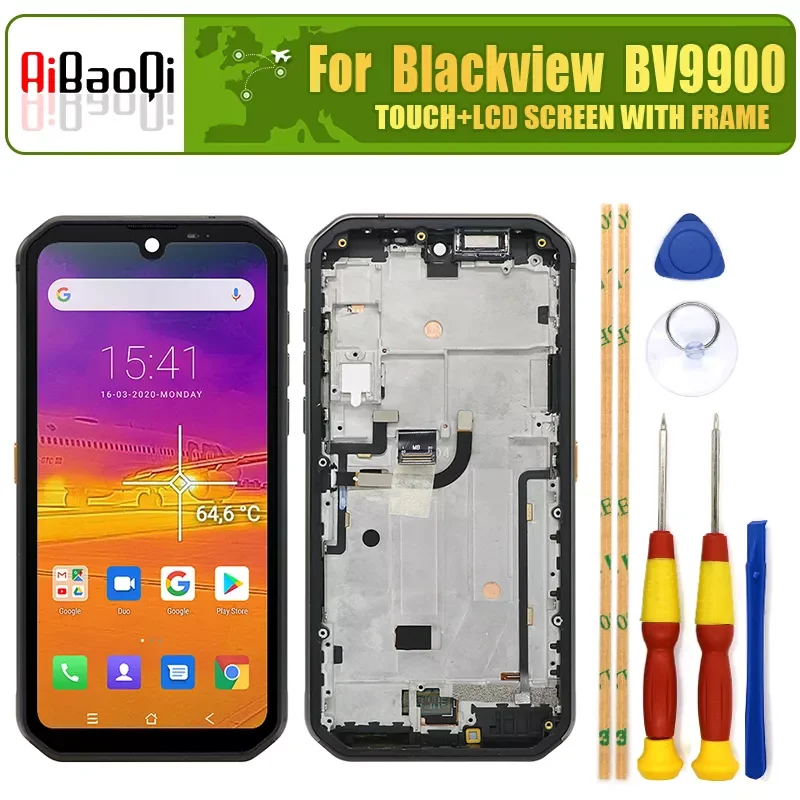 

2022New Touch Screen+2280x1080 LCD Display+Frame 100% Test LCD Digitizer Glass Panel Replacement For Blackview BV9900 Pro