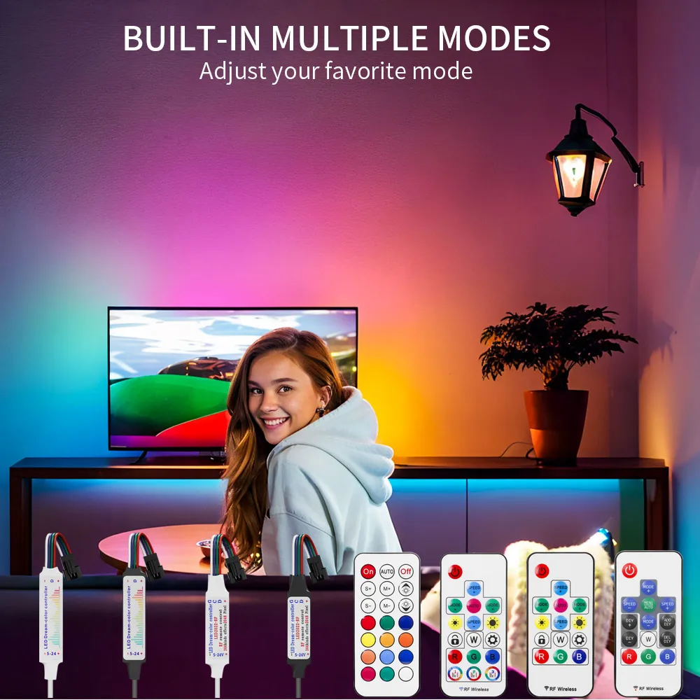 Светодиодный контроллер WS2813 WS2815 4-контактный мини-контроллер RFRF с 14/кнопками и