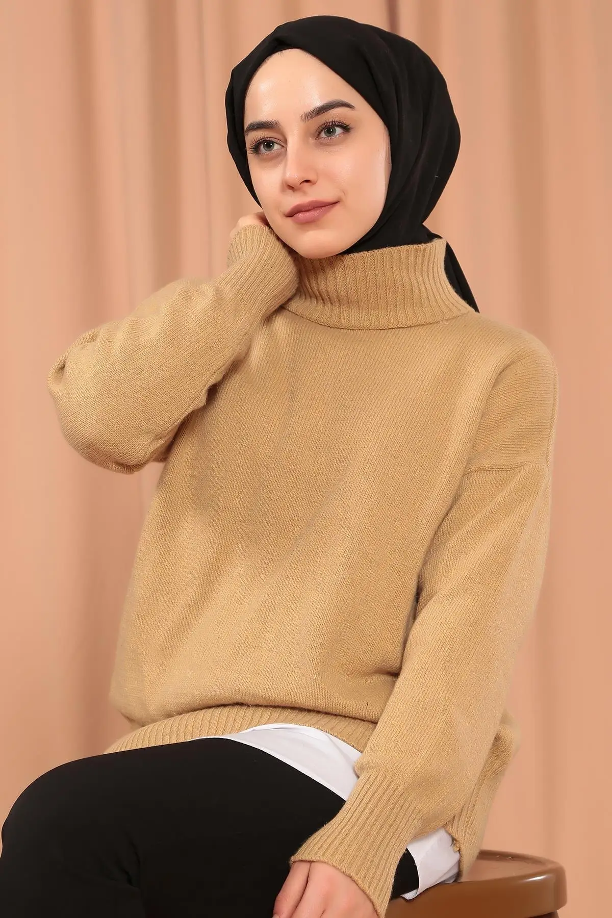 

Half Fisherman Sweater Presser Women Muslim Sweater