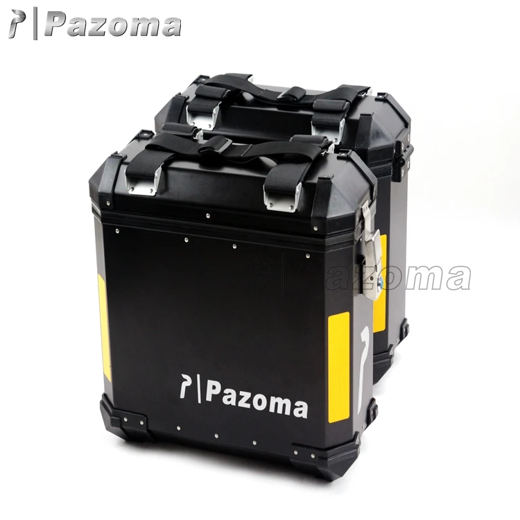 Высококачественный Алюминиевый черный боковой ящик для мотоцикла Pazoma