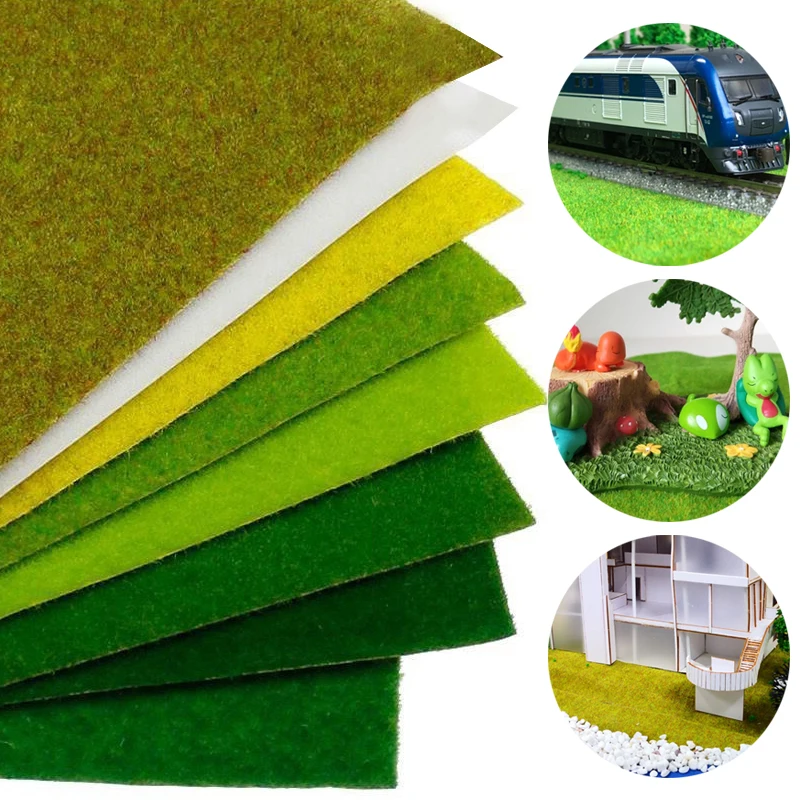 

Landscape Grass Mat for Model Train Non-Glue Paper Landscape Layout Lawn Diorama 25x25cm/50x50cm/50x100cm Decoration Accessories