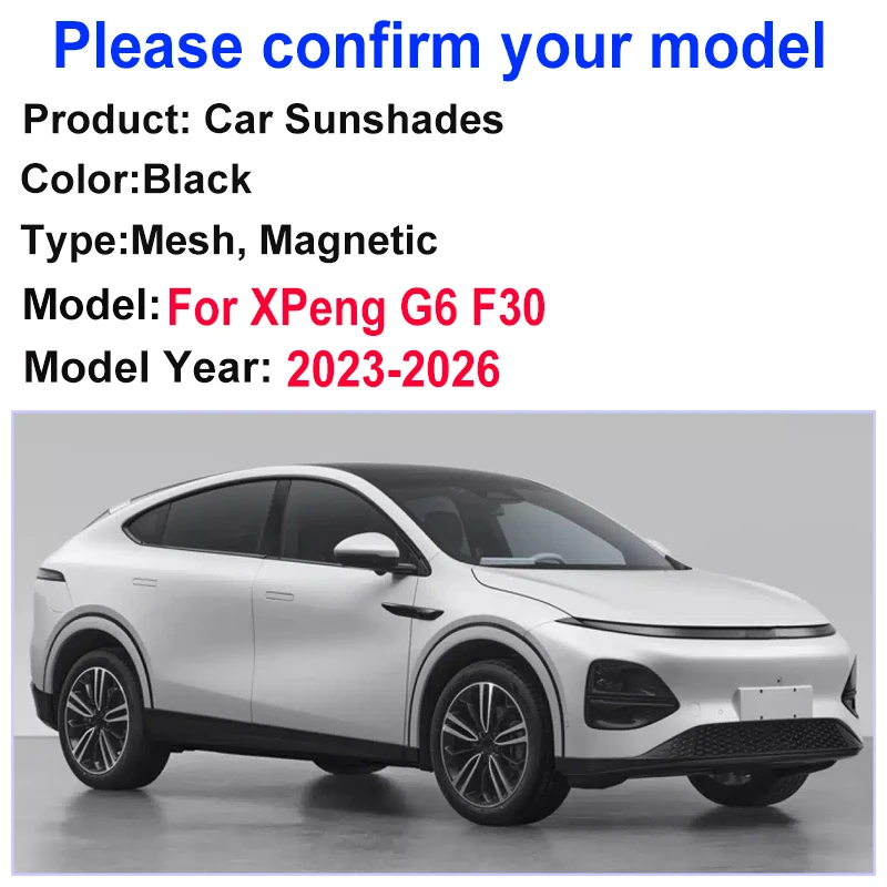 Фото Солнцезащитный экран-накладка для XPeng G6 (2023, 2024, 2025, 2026) — магнитный сетчатый козырек от солнца, защита от УФ-излучения, блокировка тепла, защита конфиденциальности №3