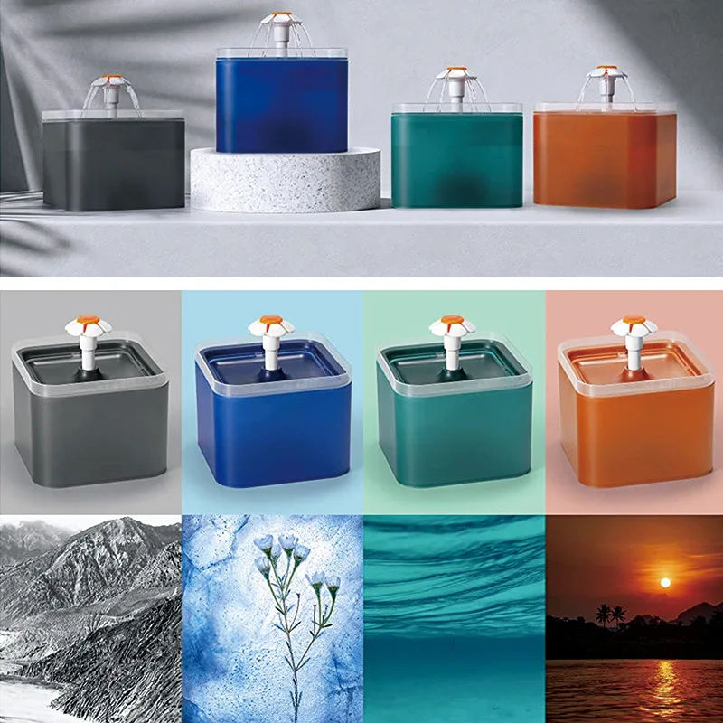 

фидер для котов поилка для кошек автоматический дозатор для кошек, питьевой фонтан с фильтром, 2 л для домашних автокормушка для кошек автом...