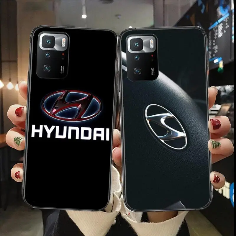 Hyundai Luxury Car Logo Phone Case For Redmi 9 9A 7A 10 8A 10A 8 Note 11 10S 7 11S Plus POCO X3 Pro Luxury Design Fashion Cover