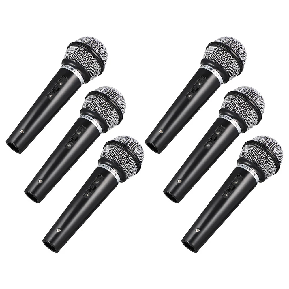 

6 Pcs Mini Mic Microphone Props Modeling Realistic Simulation Simulated Plastic Fake Microphones Party Child