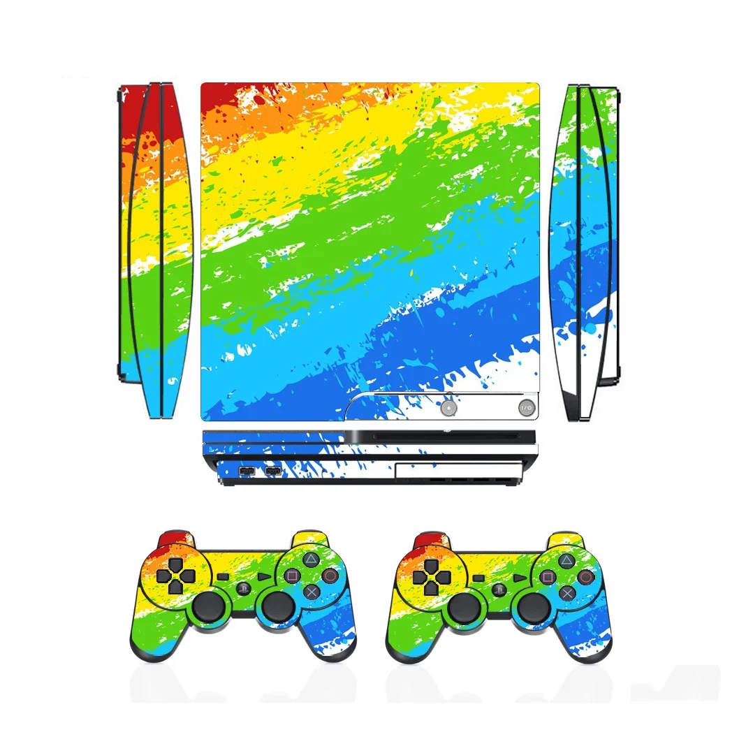 Виниловая наклейка для Sony PS3 Slim COOL COLOUR Rainbow 3452