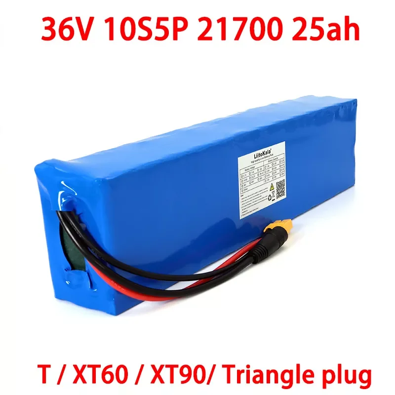 

NEW2023 36V 25ah 21700 10S5P 500W Battery Electric Bike 42V Lithium ion Battery Pack with 30A BMS Protection XT60/XT90/Triangle