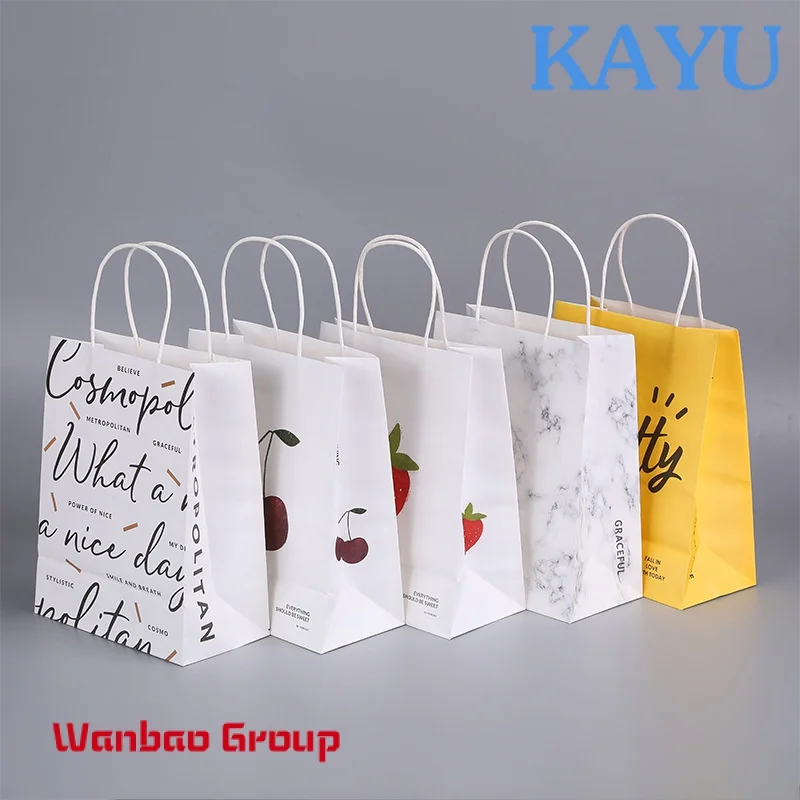 KM wholesale manufacture personalized brown small recycled takeaway take out paper packaging bags for sale
