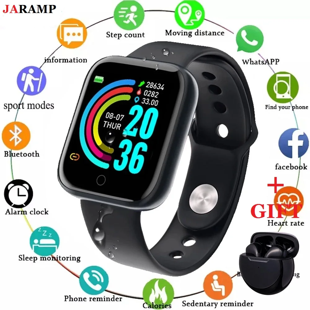 2pcs D20 Pro6 Bluetooth Smart Watch Men Women Y68 Blood Pressure Heart Rate Monitor Sport Smartwatch Fitness Tracker For Xiaomi