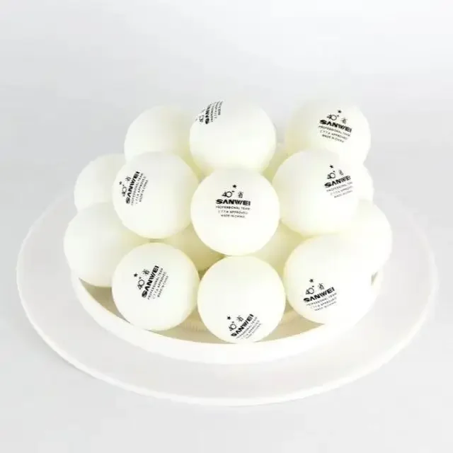 100pcspack SANWEI 40+ Table Tennis Balls White New ABS Plastic Material Professional Ping Pong Ball for Chinese Provincial Team (art.: 3920cbab58cff) - 3920cbab58cff