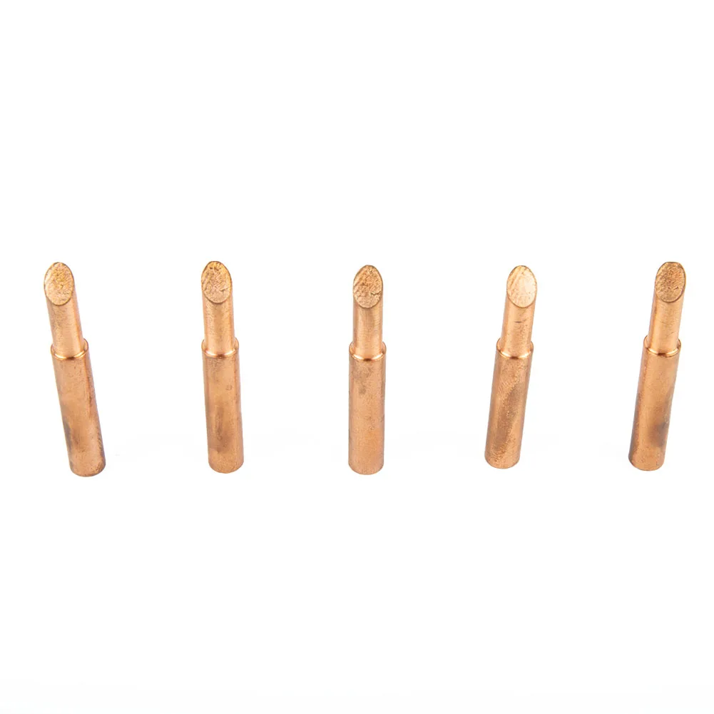 

5Pcs Soldering Iron Tips 900M-T-5C Soldering Iron Pure Copper Lead-Free 936 For Circuit Boards Lower Temperature Soldering