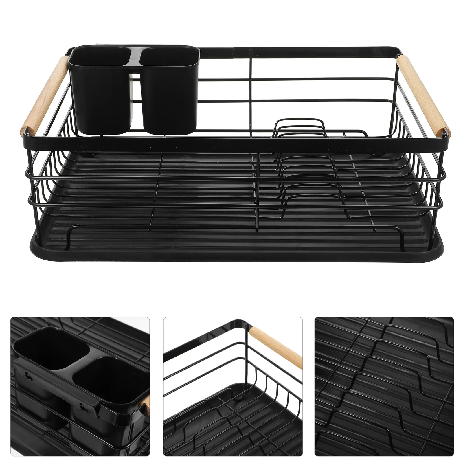 

Storage Shelves Dish Racks Metal Kitchen Drying Large Iron Counter Drainer Sink Cutlery Holder