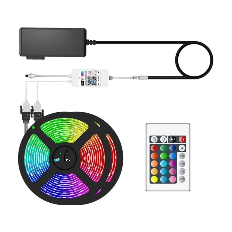 

ABSF SMD 5050 RGB LED Lights with Remote Control Smartphone App to Control LED Lights for Bedroom Bar Room DIY 5M