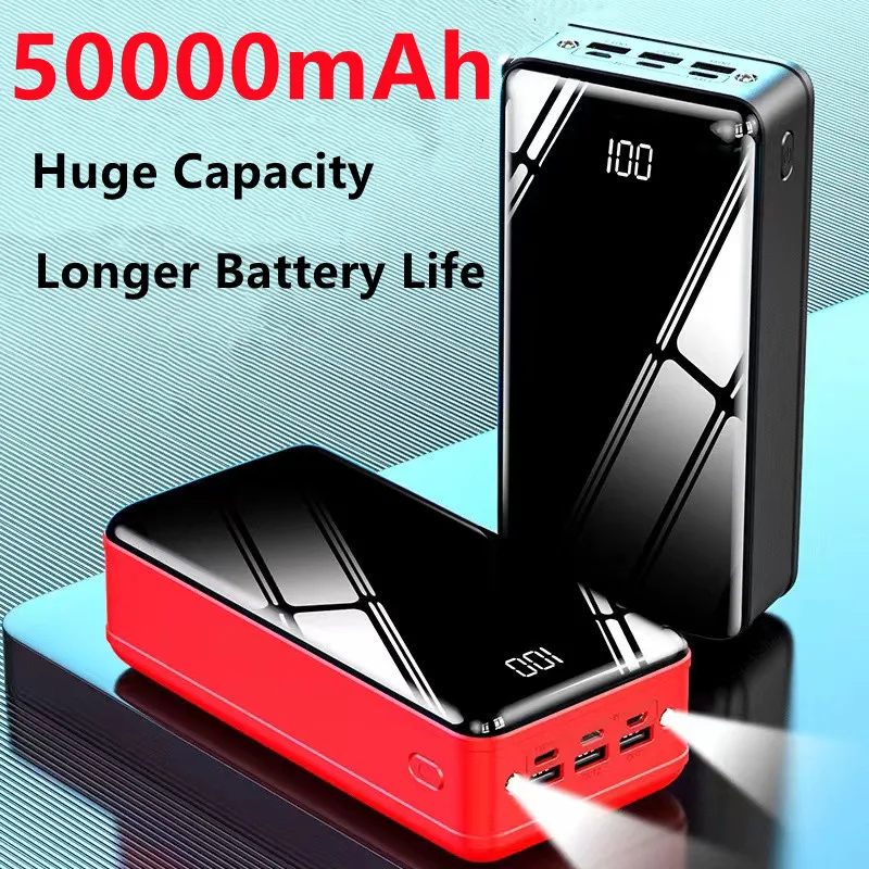 

50000mAh Power Bank Huge Capacity Fast Charging Power Bank Phone Digital Equipment External Battery Travel Long Battery Life