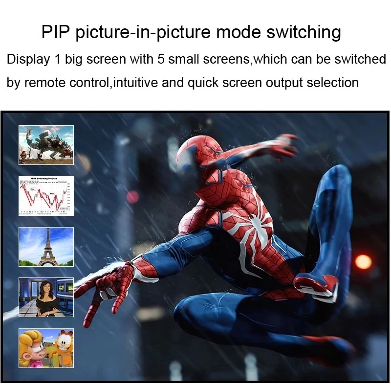 HDMI-совместимая матрица 6x2 5.1ch/2CH 3 5 мм стерео аудио выход Поддержка 3D ARC 4K/30Hz PIP SPDIF