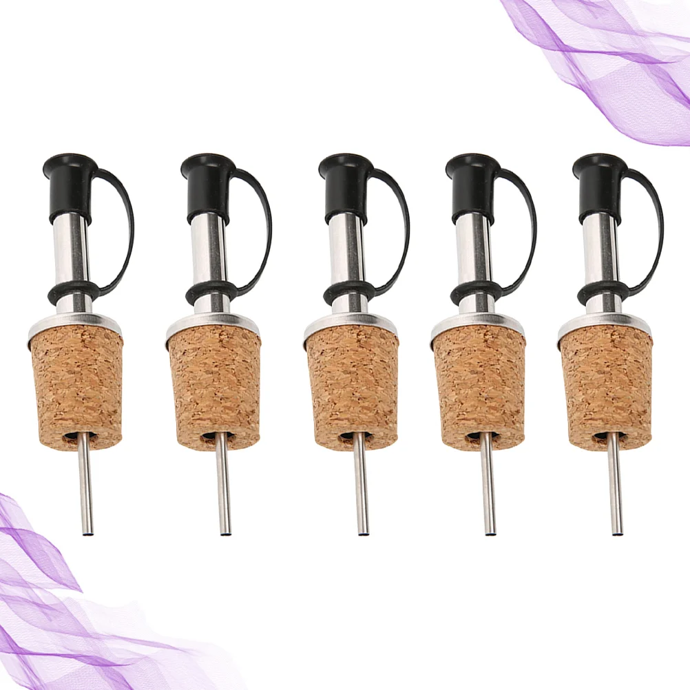 

5 PCS Free Flow Pourers Dispensador De Vinegar Dispenser Pour Oil Bottle Dispenser Cork Bottle Stopper