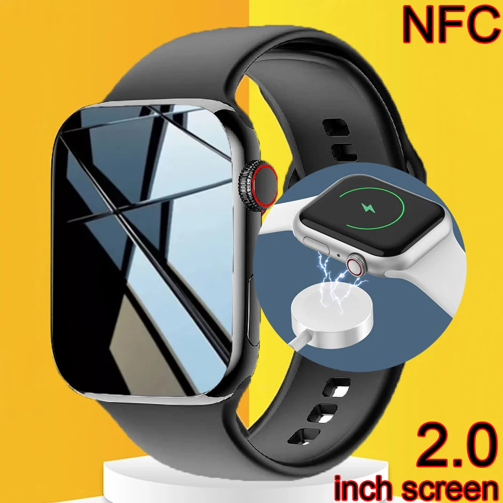 

Smart Watch Men 2 Inch Wireless Charge Smartwatch Women IP67 Waterproof Bluetooth Call Fitness Tracker Clock For Android IOS